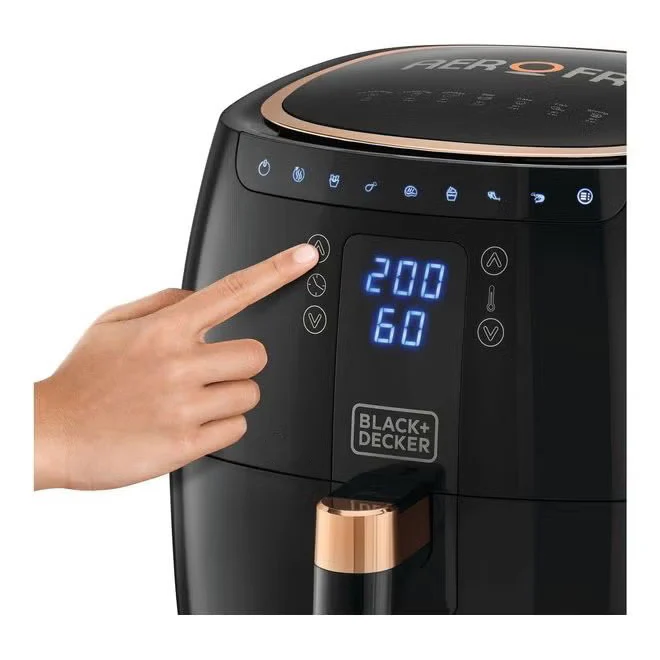 Black + Decker Aerofry Digital Air fryer, 5.5 Liters, 1500 Watt, Black - AF5539-B5 - Image 3