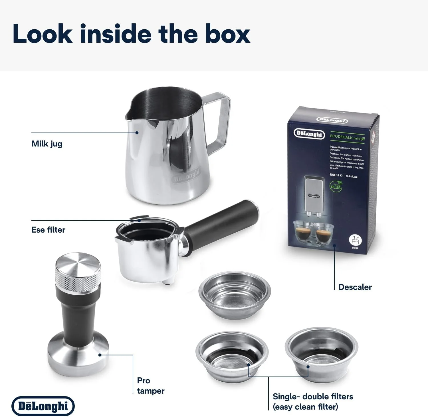 Delonghi Dedica Arte Espresso Machine , 1350 Watt, Metal - EC885 GY - Image 8