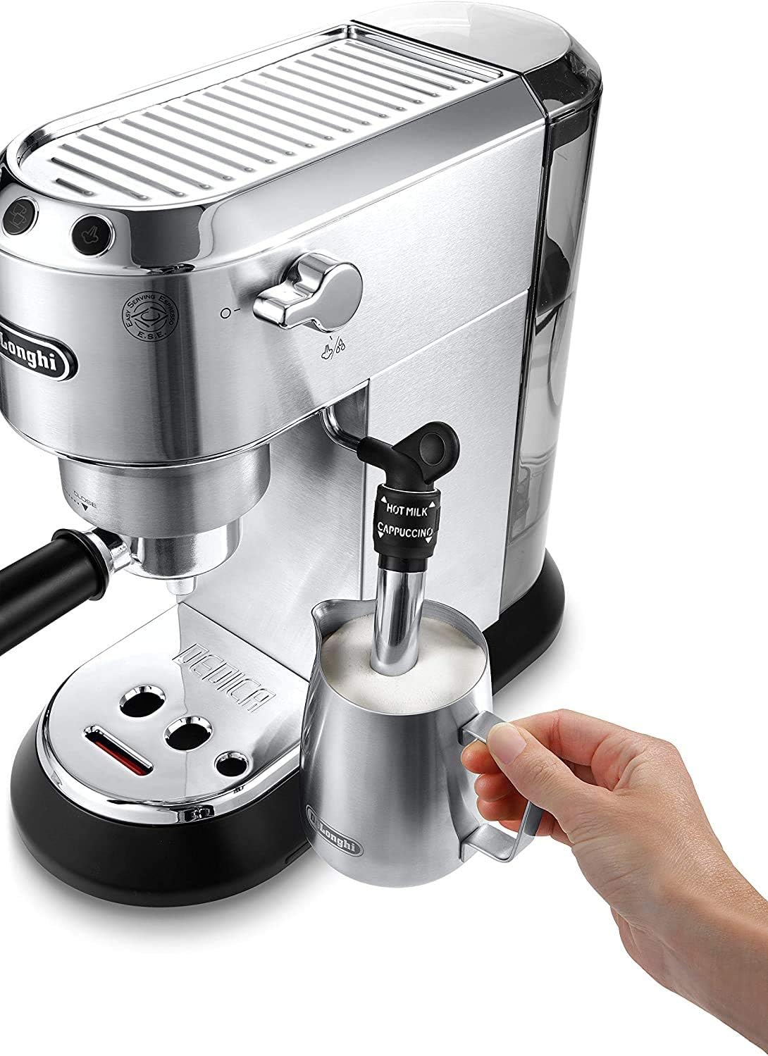 Delonghi Dedica Espresso Coffee Machine, Silver - EC685.M - Image 3