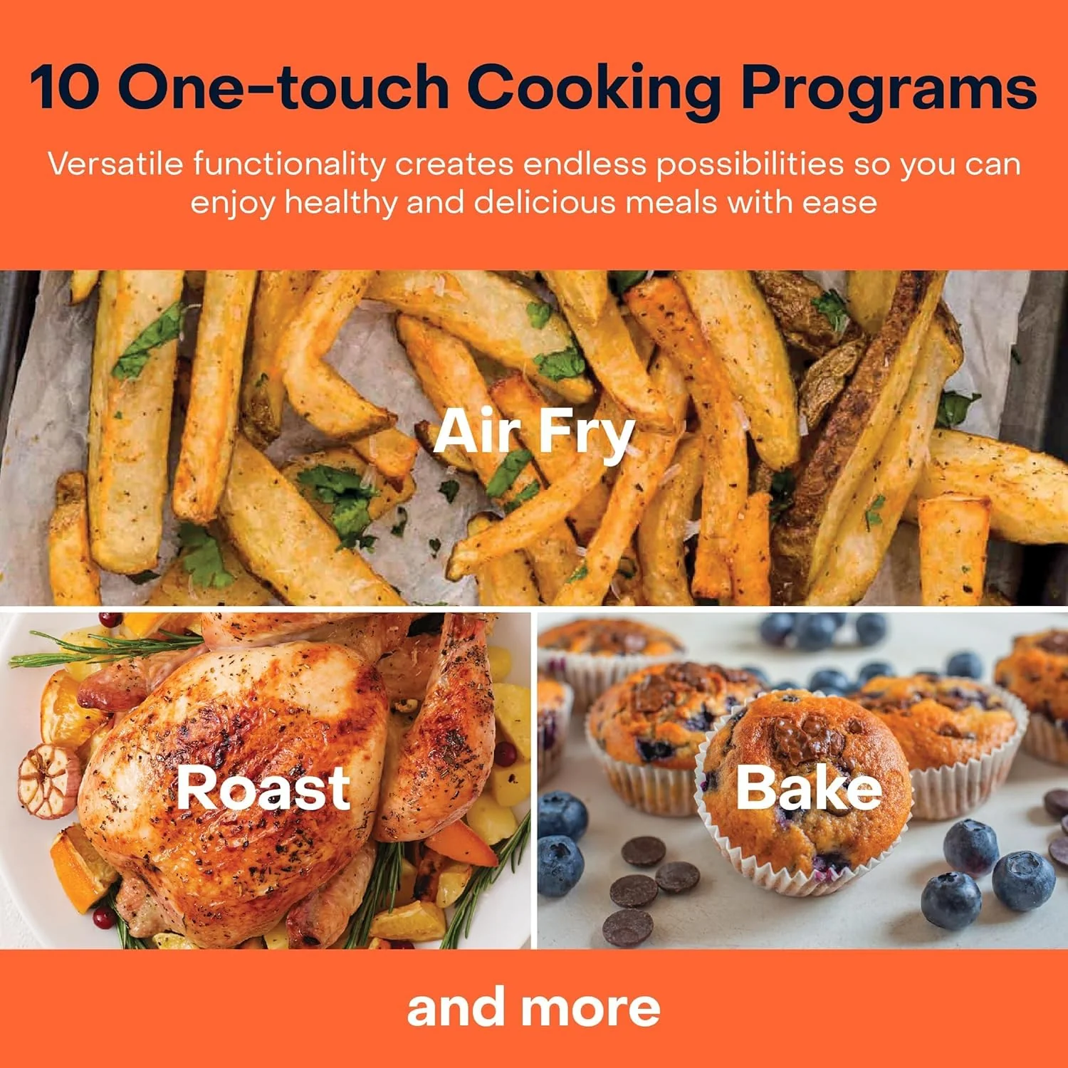 Nutricook Air Fryer 2, 1700 Watts, 5.5 Liters, Brush Stainless Steel/Black, Af205 - Image 3