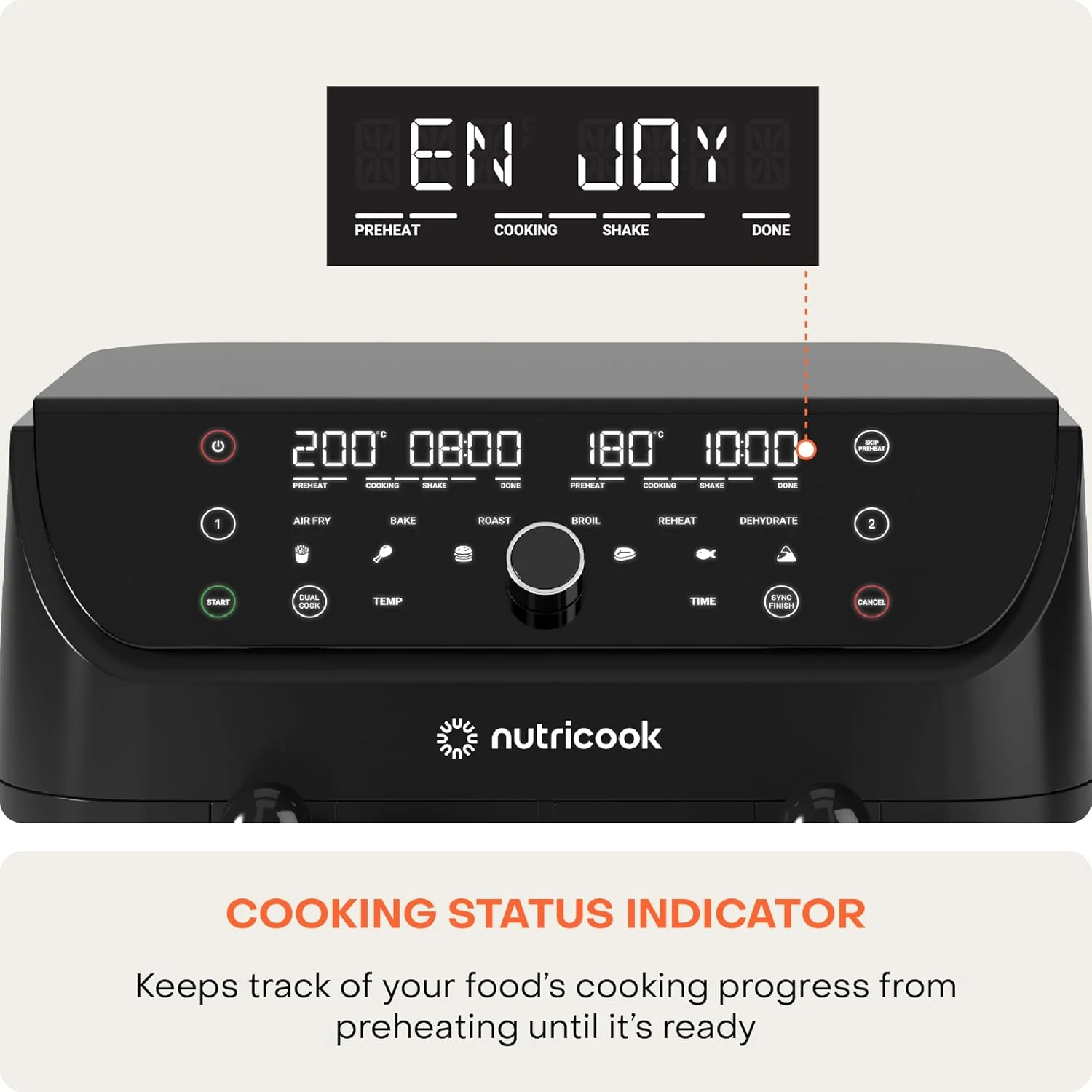 Nutricook Duo 2 Air Fryer, 8.5 Liters, 2400 Watt, Black- AFD185 - Image 8