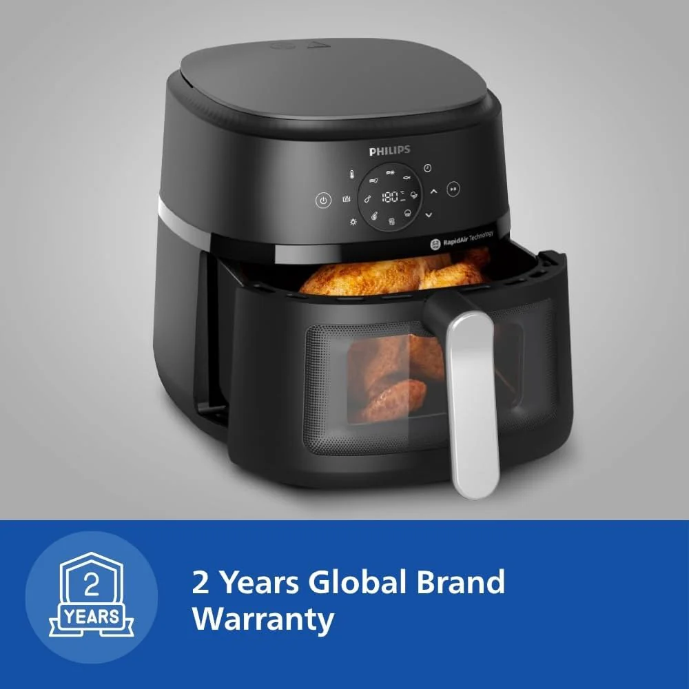 Philips Airfryer 2000 Series Digital Air Fryer, 6.2 Liters, 1700 Watt, Black and Silver - NA230 - Image 3