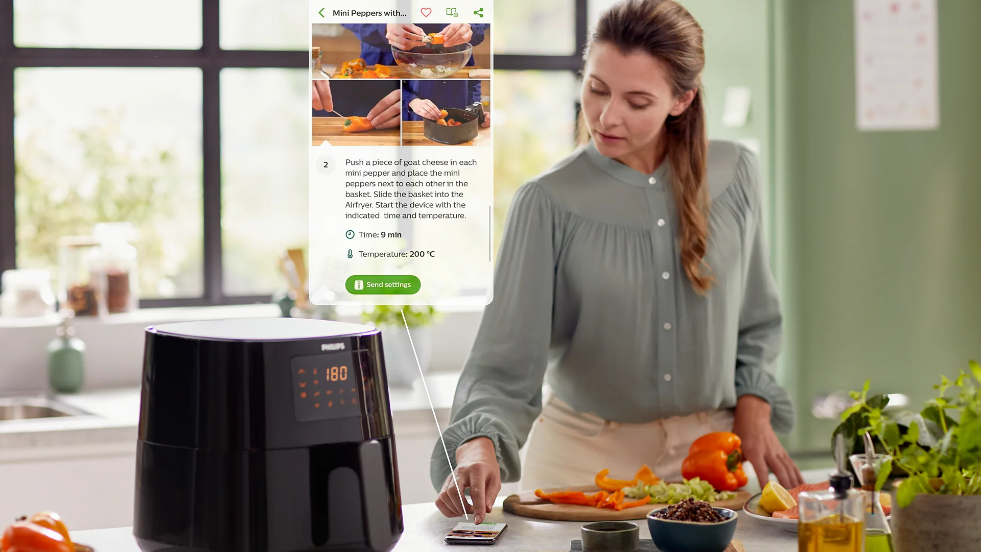 Philips Essential Air Fryer with Wi-Fi Connection, 6.2 Liters, 2000 Watt, Black - HD9280-91 - Image 5